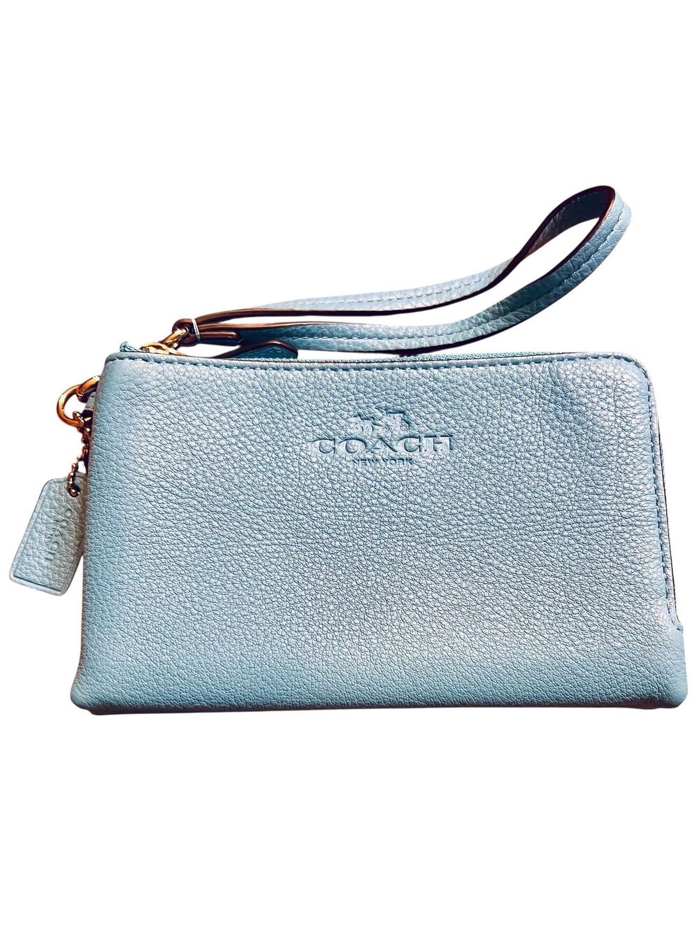 WR18. Coach double-zipped Wristlet - Blue